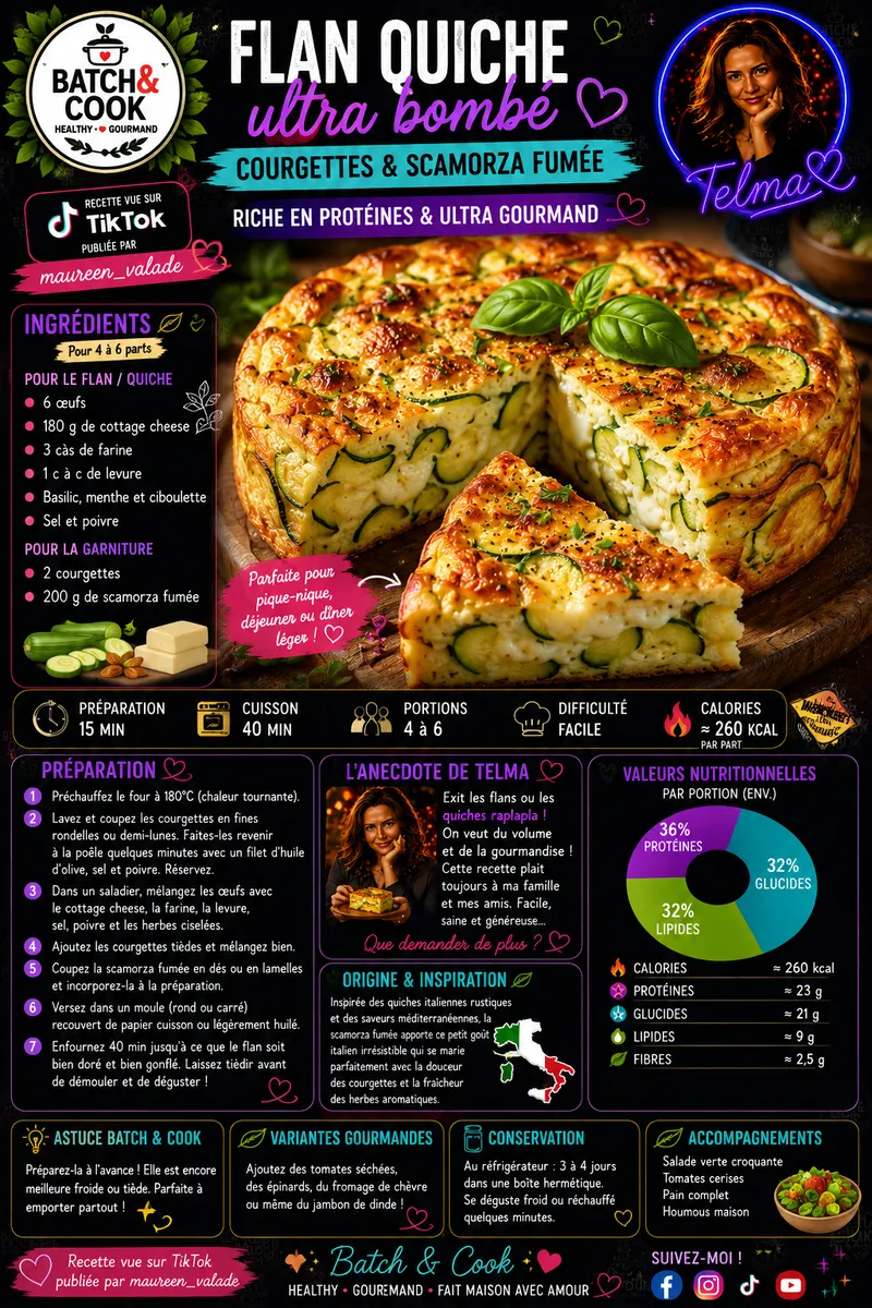 Fiche recette Flan quiche ultra bombe par Telma