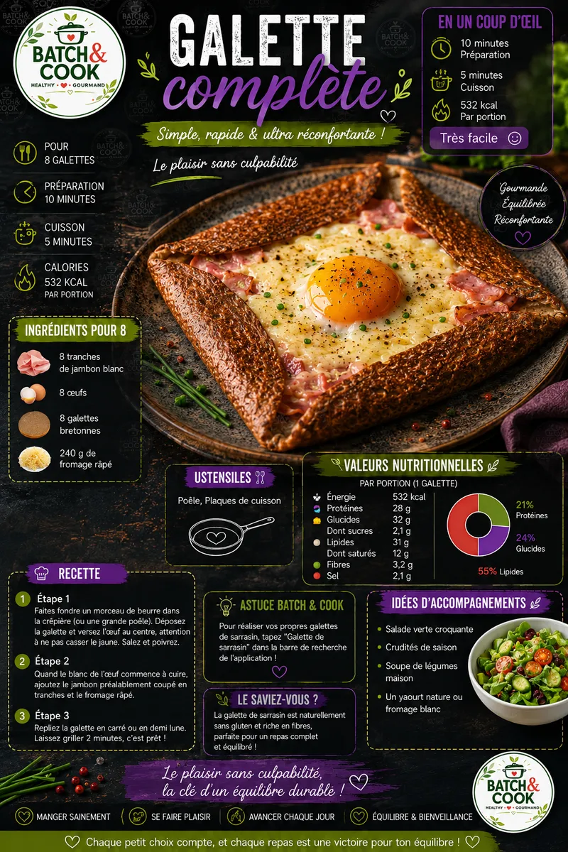 Fiche recette Galette complète par Telma
