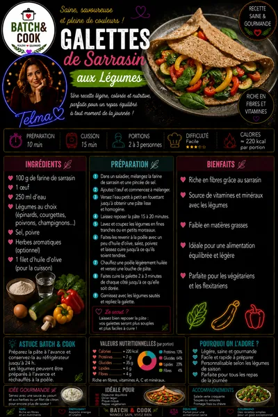 Panquecas de trigo sarraceno com legumes