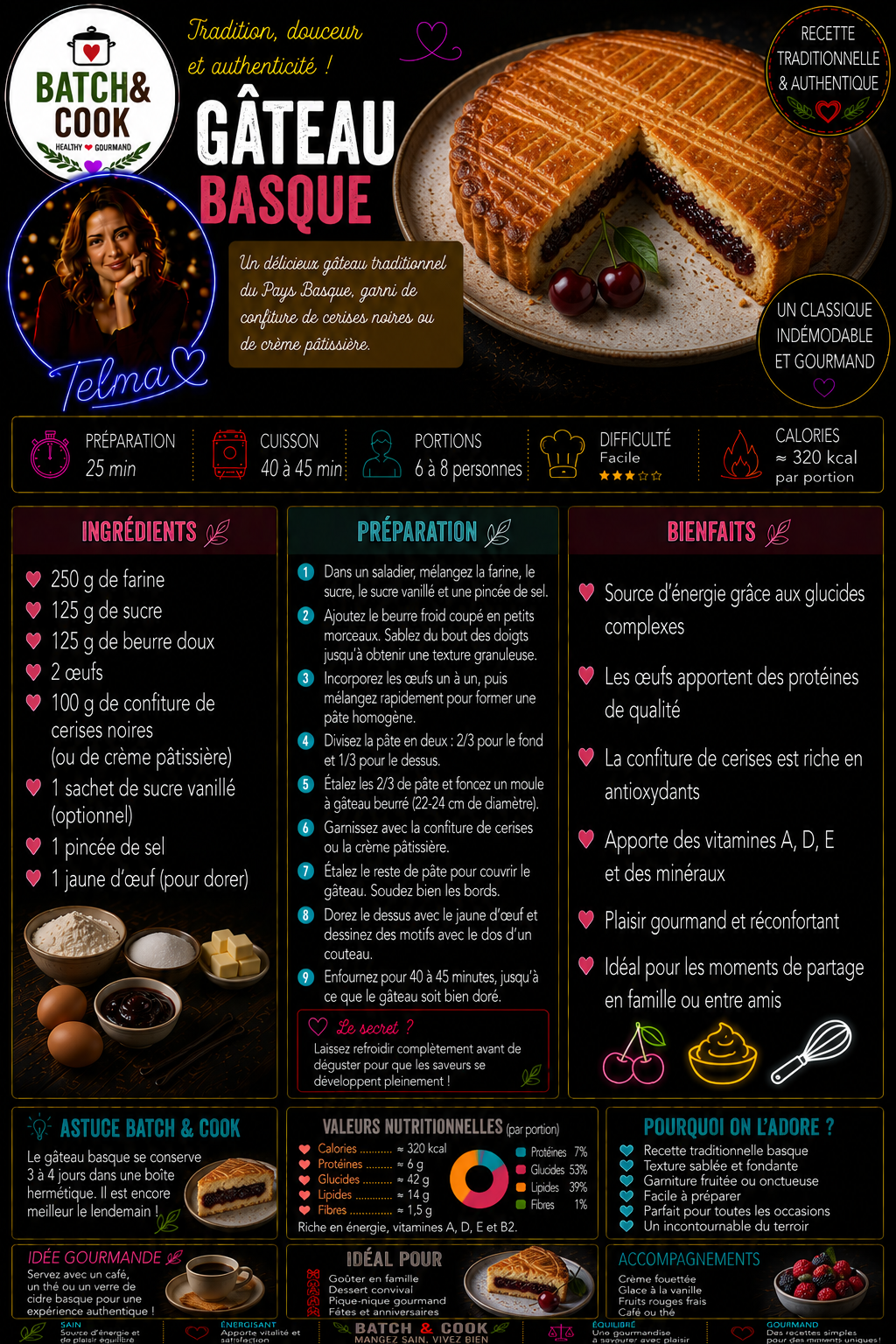 Gâteau Basque Traditionnel