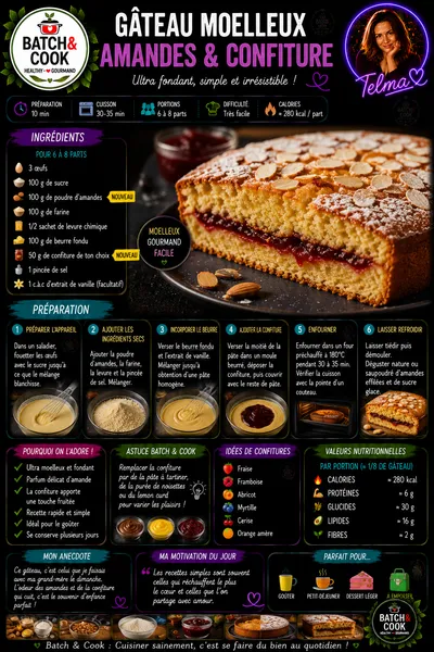 Gâteau moelleux amandes & confiture