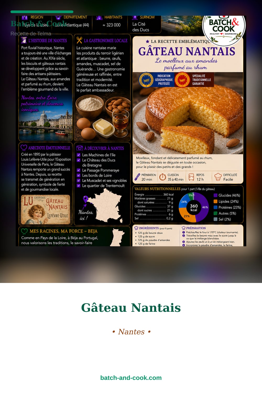 Épingle Pinterest Gâteau Nantais