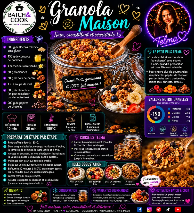 Fiche recette Granola Maison par Telma