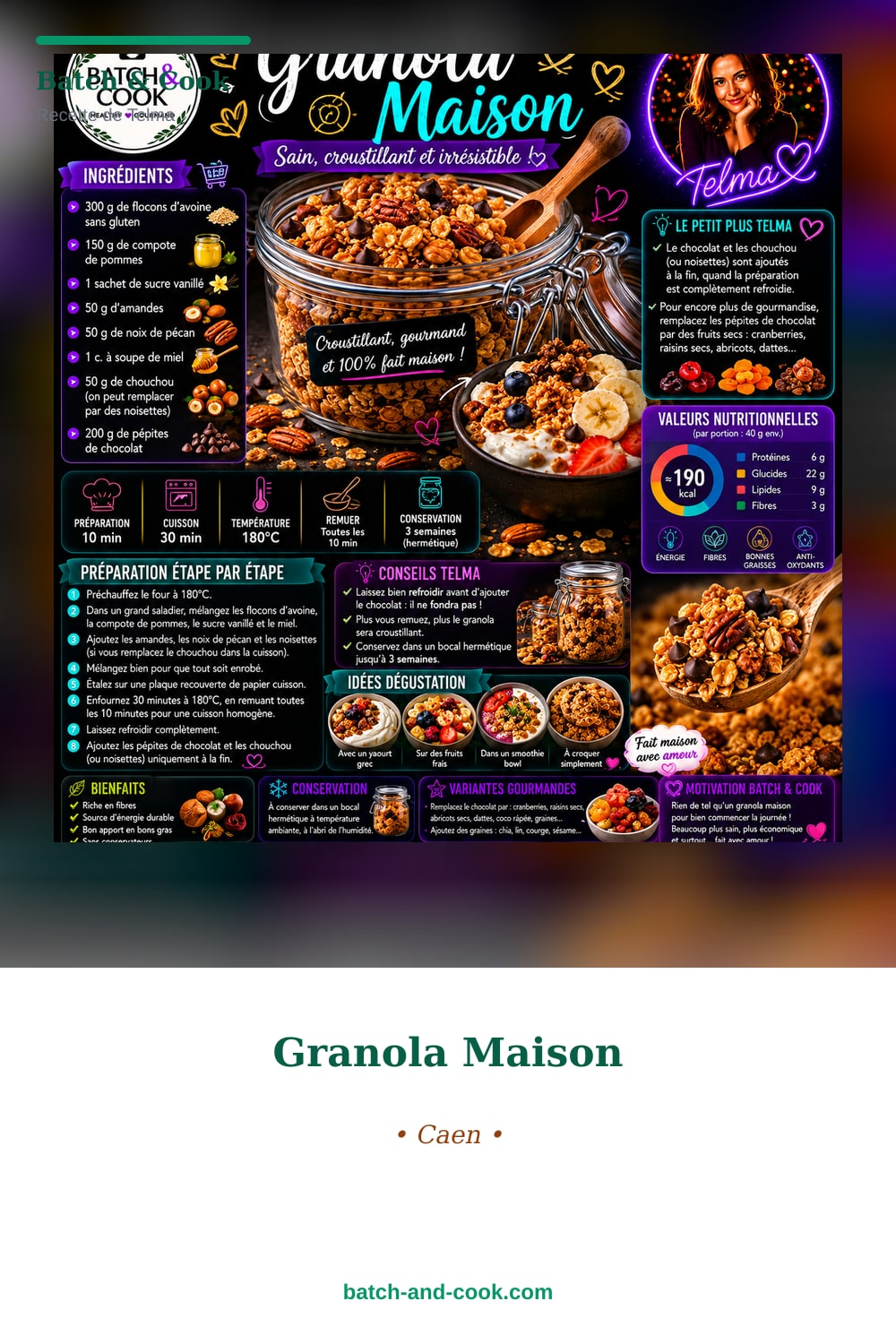 Épingle Pinterest Granola Maison