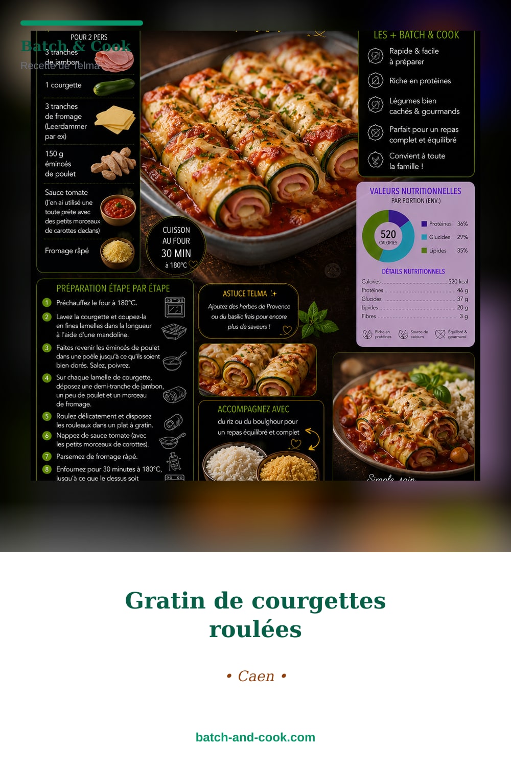 Pin do Pinterest Gratin de courgettes roulées