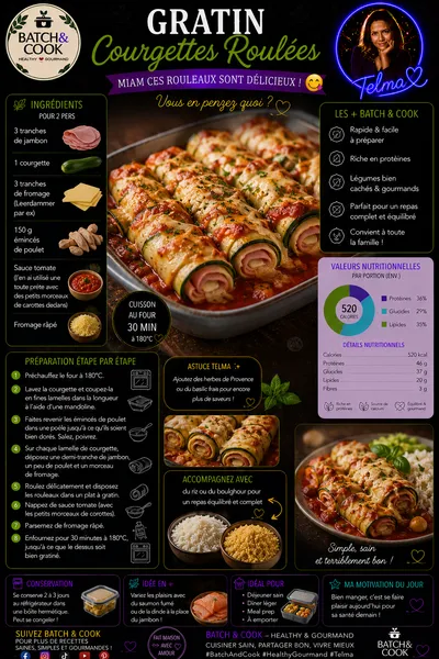 Gratin de courgettes roulées