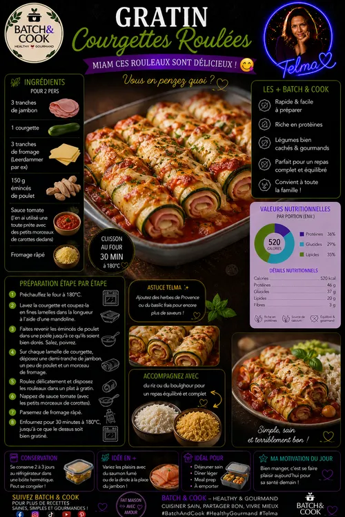 Gratin de courgettes roulées