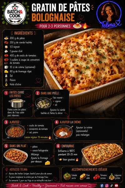 Gratin de pâtes bolognaise