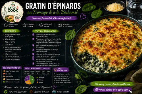 Gratin d'épinards au fromage & à la béchamel