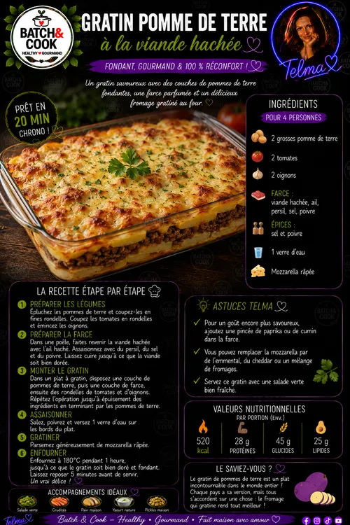 Gratin pommes de terre à la viande hachée