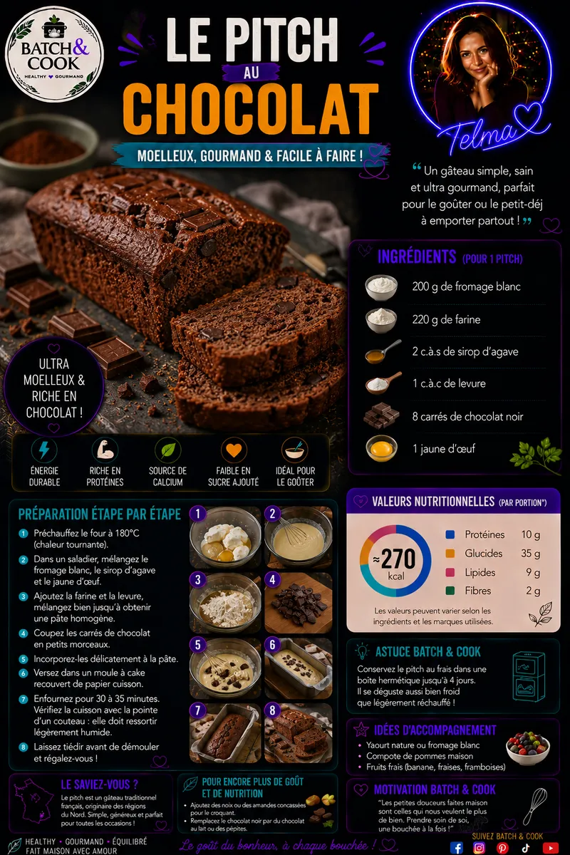 Fiche recette Le Pitch au Chocolat par Telma