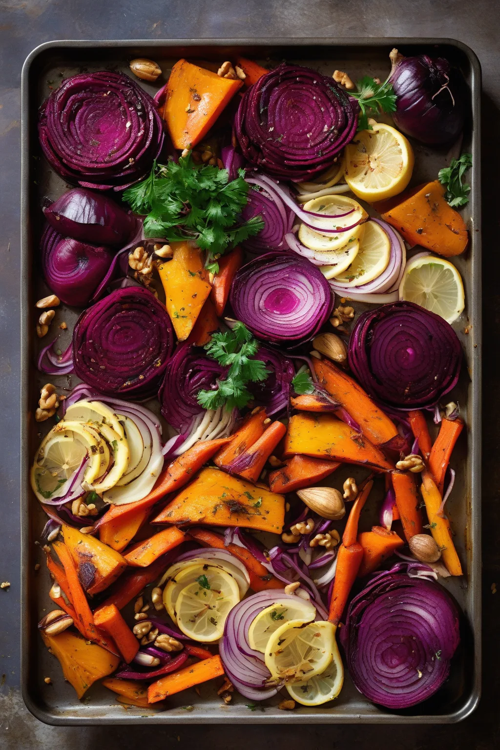 Légumes d'arc-en-ciel rôtis à l'ail confit — La Travessa de la Longévité