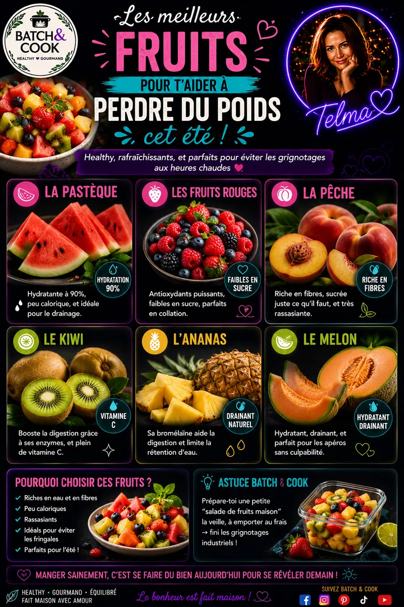 Fiche recette Les meilleurs fruits pour perdre du poids cet été par Telma