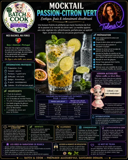 Mocktail passion-citron vert