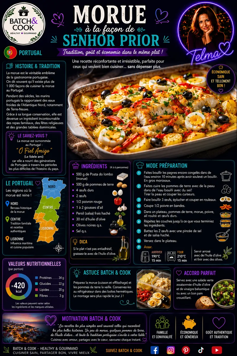 Fiche recette Morue à la façon de Senhor Prior par Telma