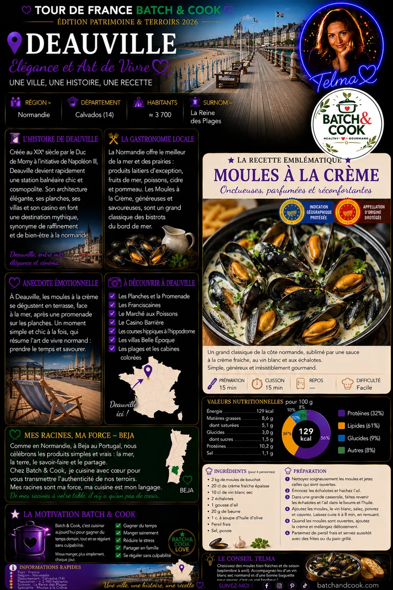 Fiche recette Moules à la Crème de Deauville par Telma