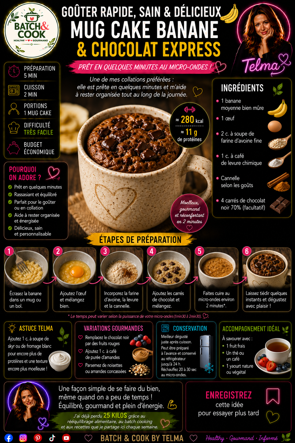 Mug Cake Banane & Chocolat Express