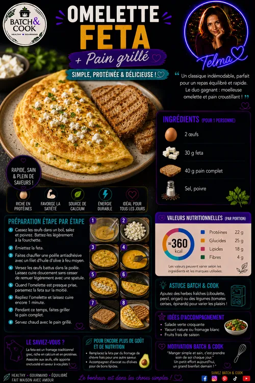 Omelette Feta + Pain grillé