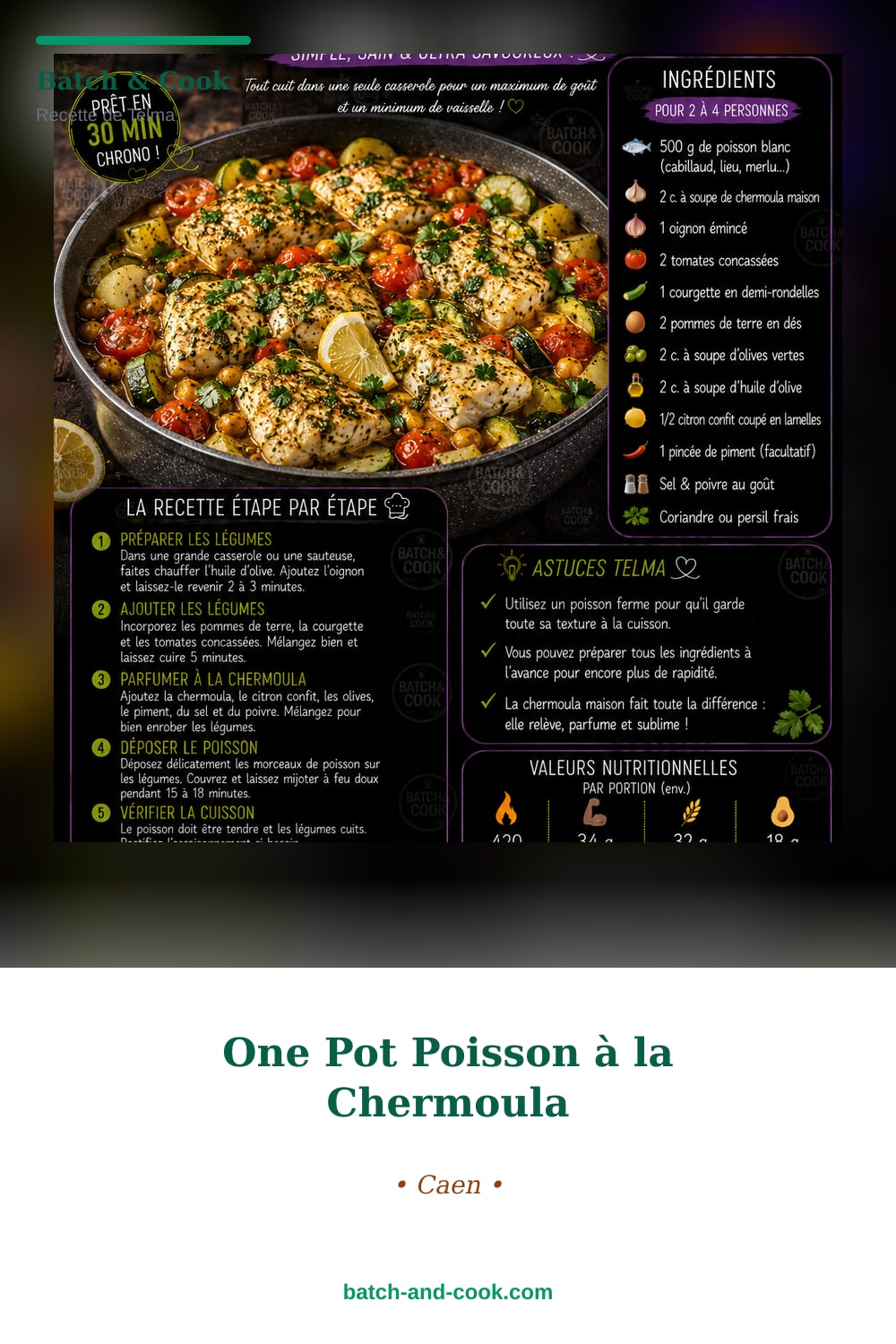 Pin do Pinterest One Pot Poisson à la Chermoula