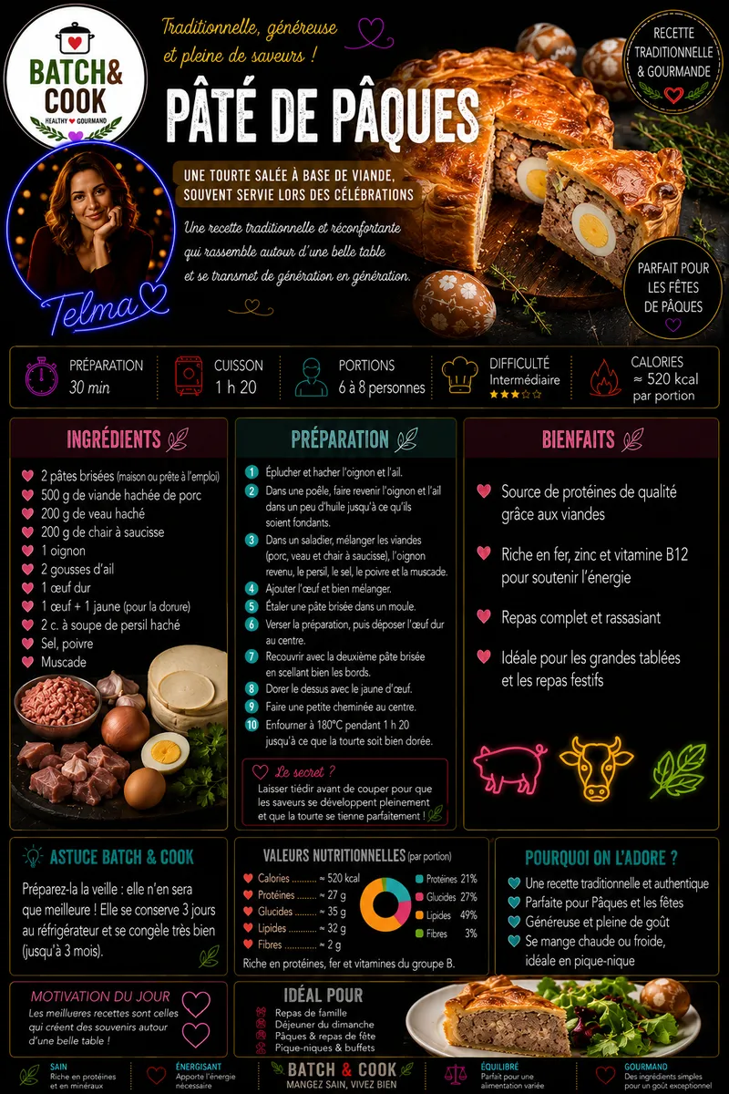 Fiche recette Pâté de Pâques de Dreux par Telma