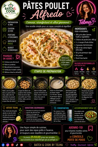 Pâtes Poulet Alfredo