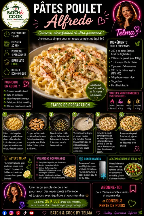 Pâtes Poulet Alfredo