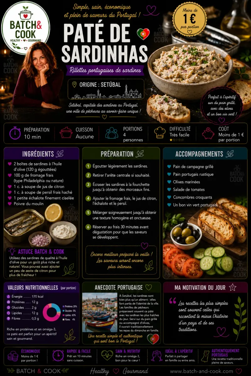 Fiche recette Paté de Sardinhas par Telma