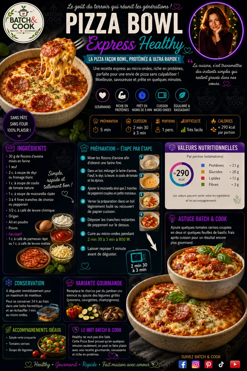 Fiche recette Pizza Bowl Express Healthy par Telma