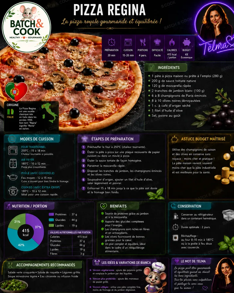Fiche recette Pizza Regina par Telma