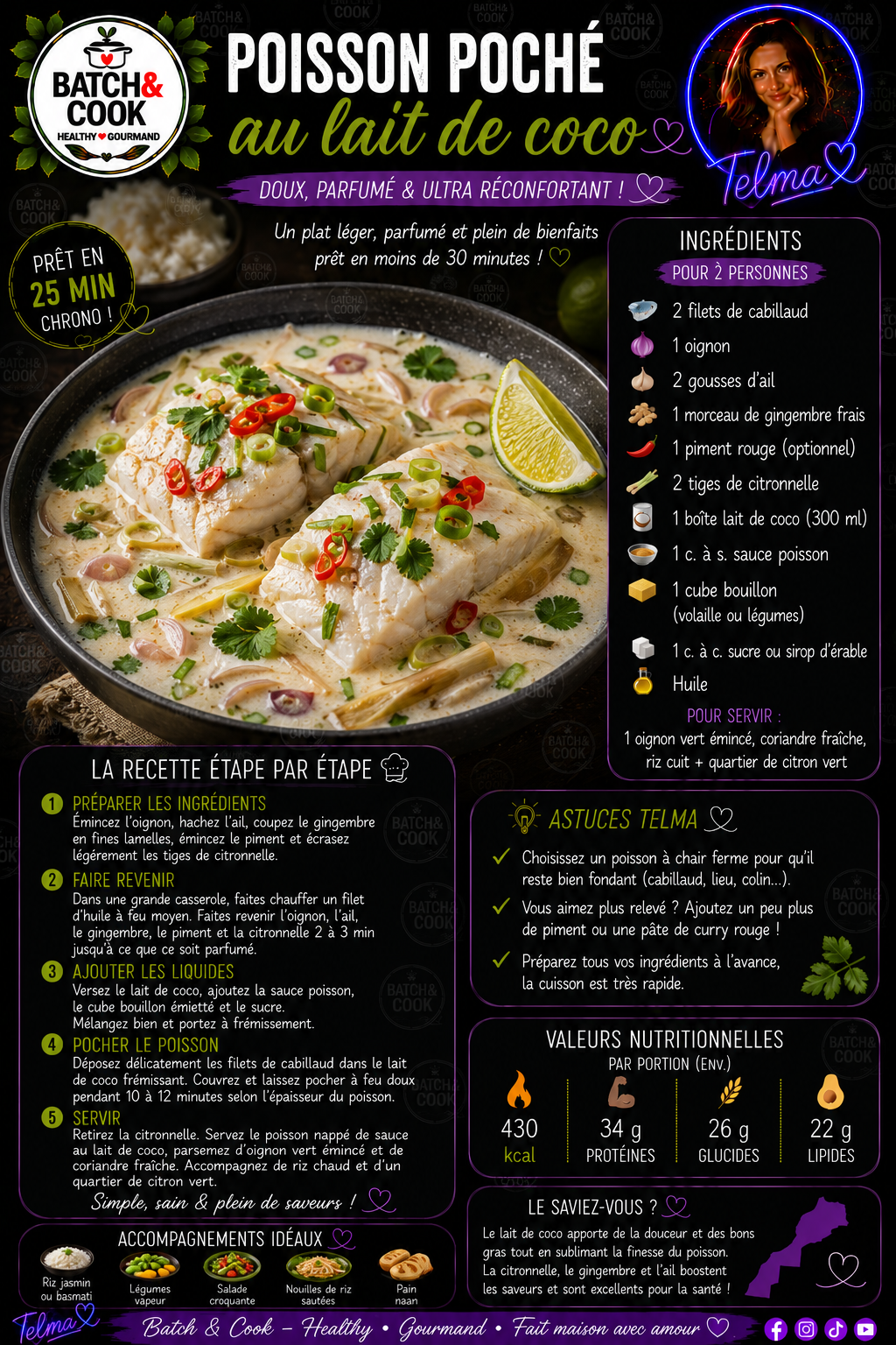 Poisson Poché au Lait de Coco