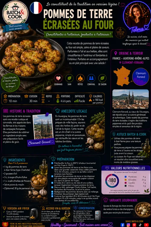 Pommes de terre écrasées au four