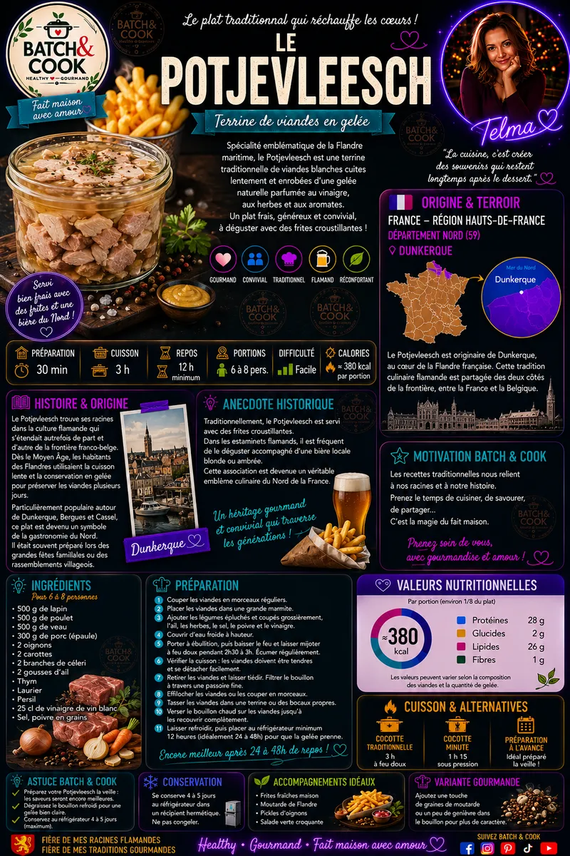 Fiche recette Potjevleesch - Terrine de viandes en gelée par Telma