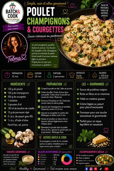 Poulet champignons & courgettes