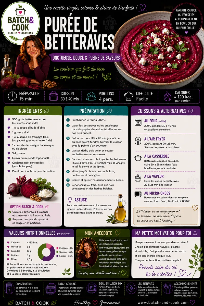 Fiche recette Purée de betteraves par Telma
