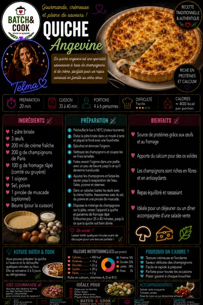 Quiche Angevine aux Champignons