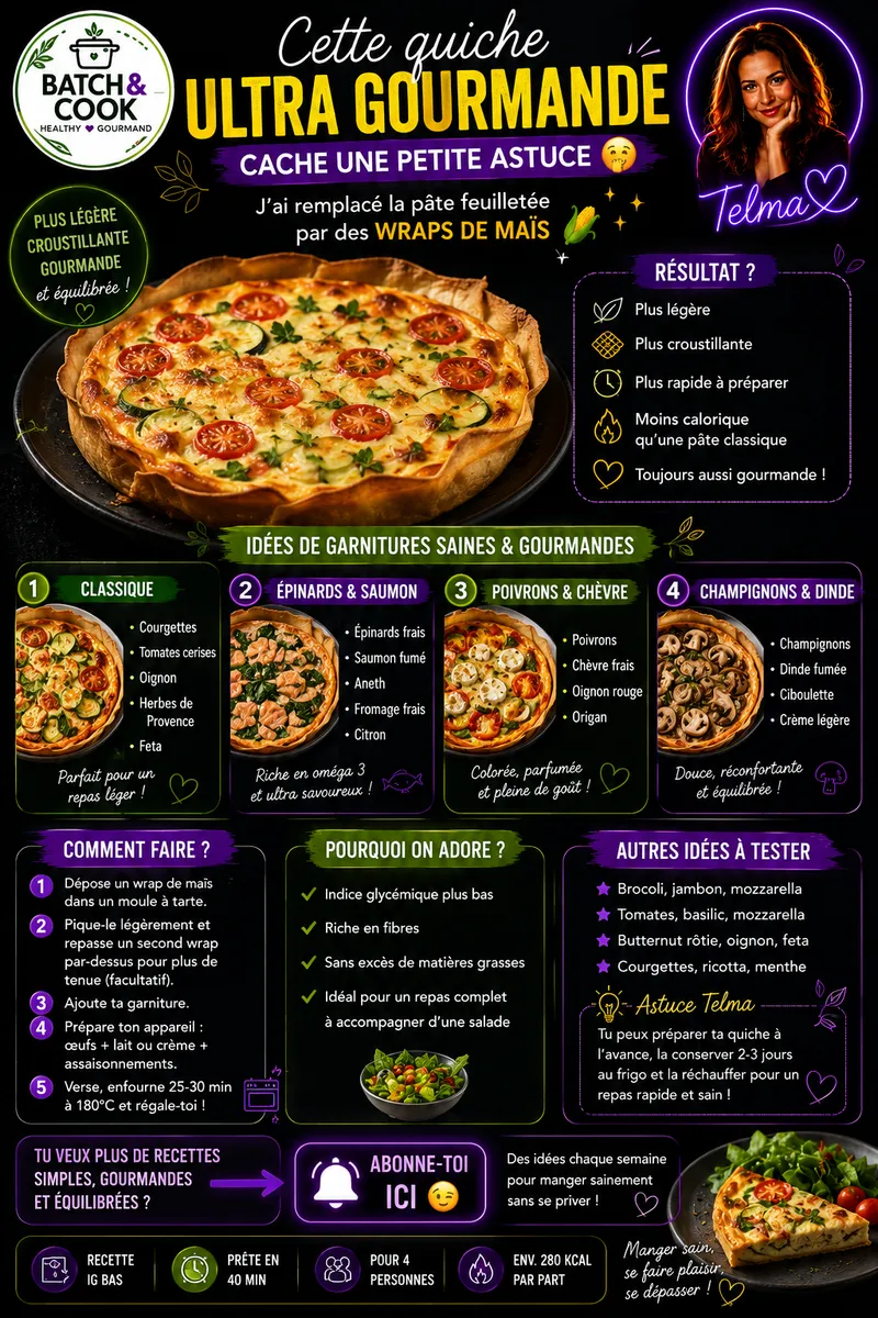 Fiche recette Quiche Ultra Gourmande par Telma