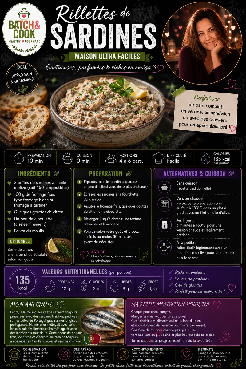 Fiche recette Rillettes de sardines maison ultra faciles par Telma
