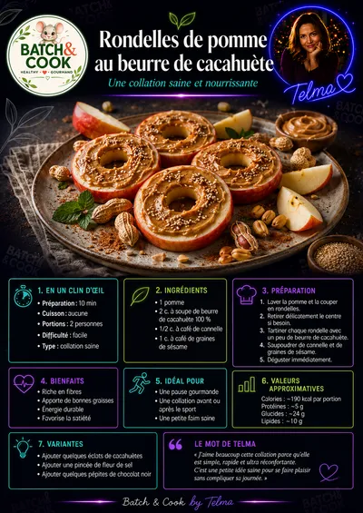 Rondelles de pomme au beurre de cacahuète