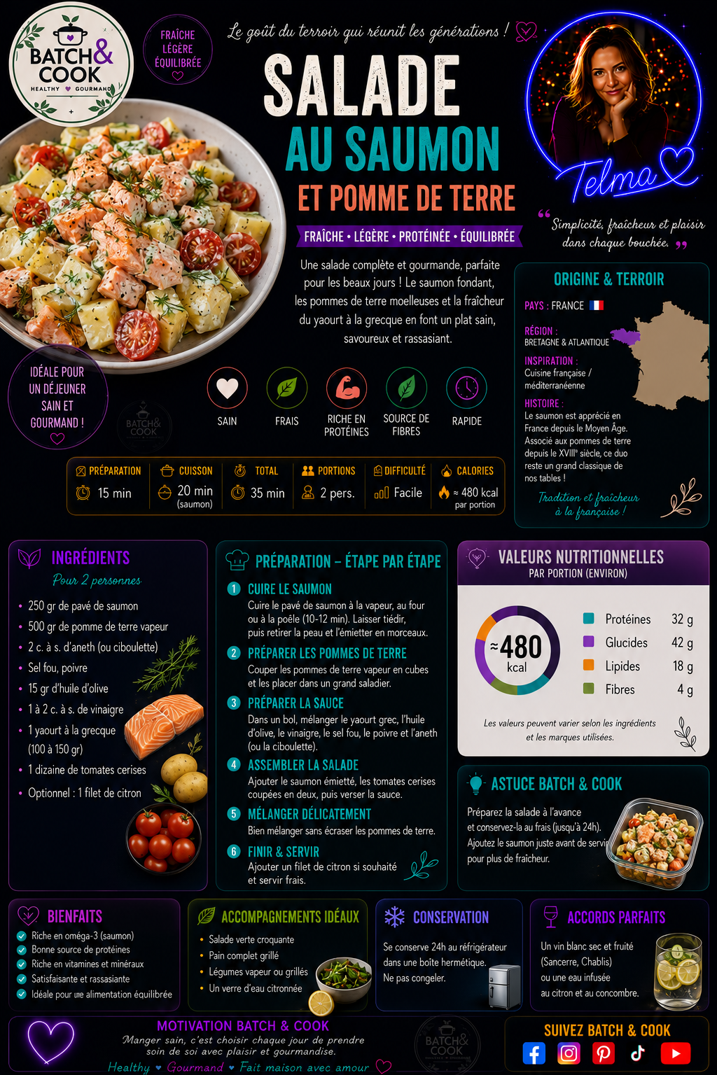 Salade au saumon et pomme de terre