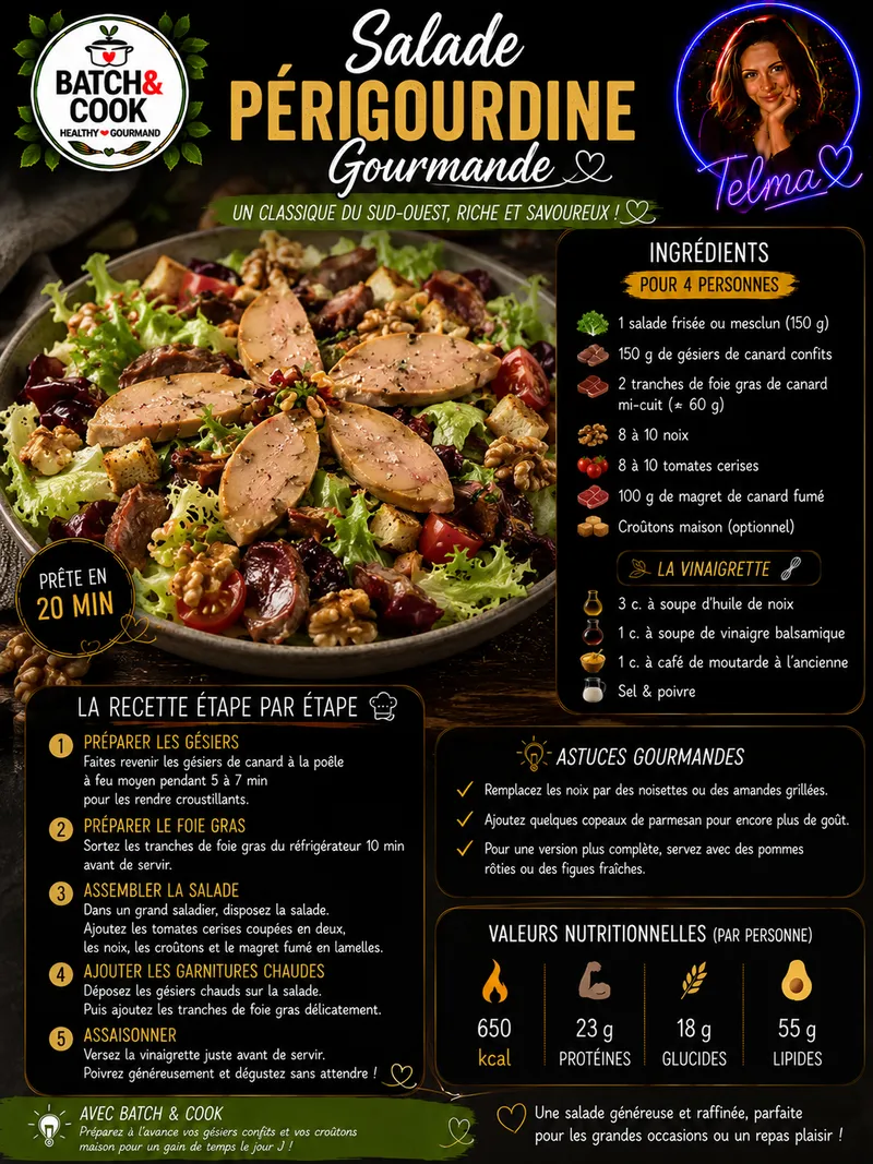 Fiche recette Salade Périgourdine Gourmande par Telma