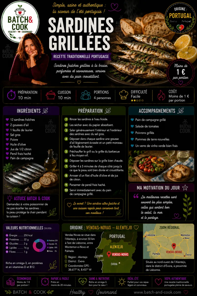 Fiche recette Sardines grillées par Telma