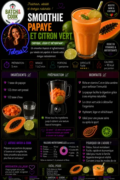 Smoothie papaye et citron vert