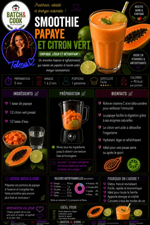 Smoothie papaye et citron vert