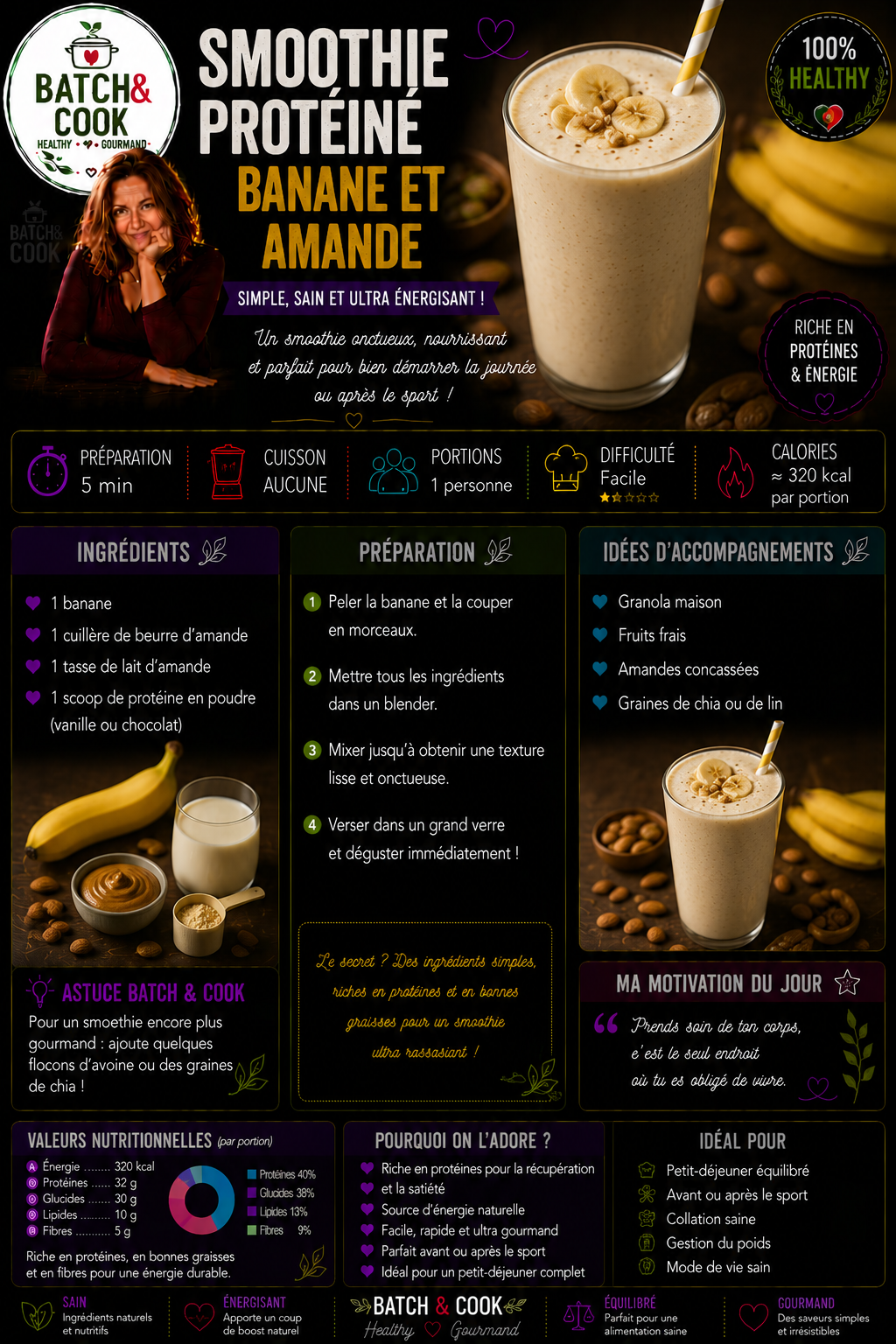 Smoothie Protéiné Banane & Amande