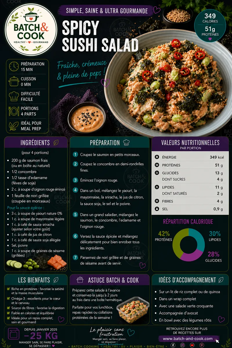 Fiche recette Spicy Sushi Salad par Telma