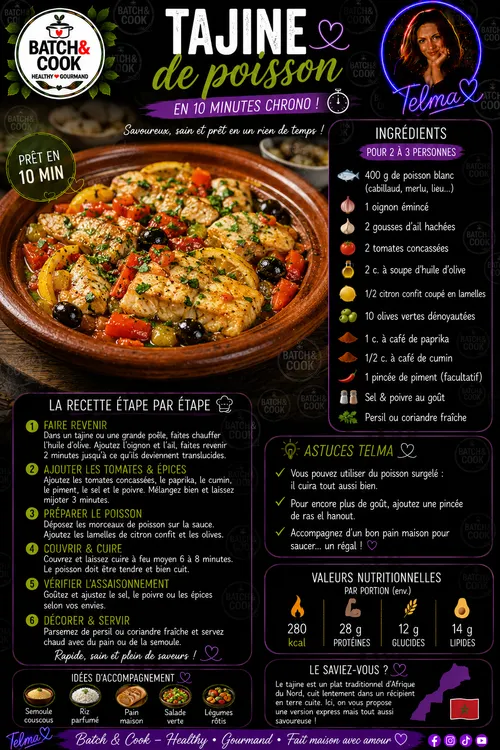 Tajine de poisson en 10 minutes chrono