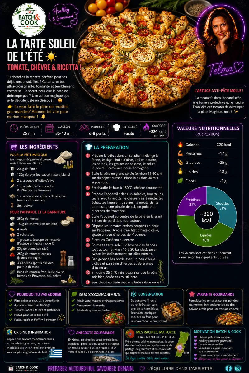 Fiche recette La Tarte Soleil de l'Été par Telma