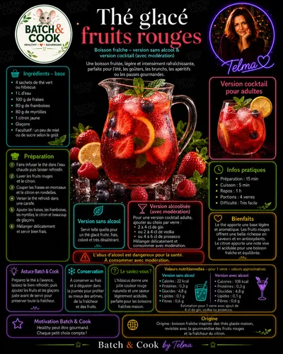 Thé glacé aux fruits rouges