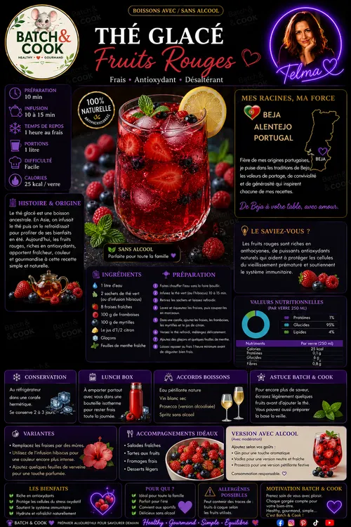 Thé glacé aux fruits rouges