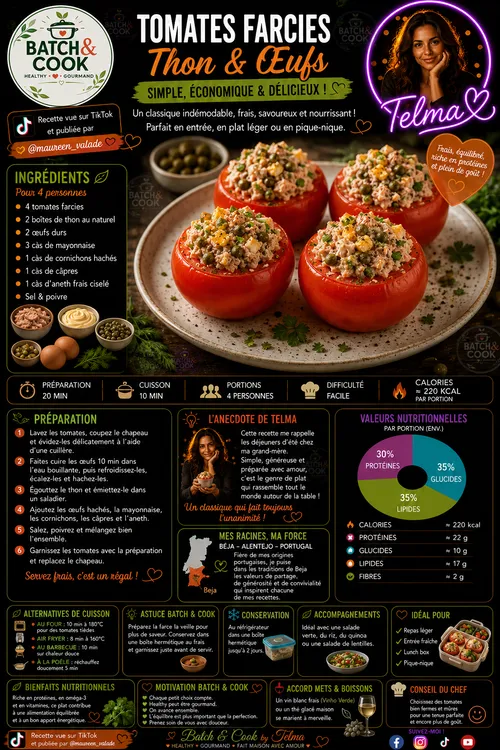 Tomates farcies au thon et œufs